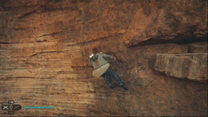 The last step is to make a second wall run, which you finish with a double jump - Jedi Survivor: Ruins Landing Site on Jedha puzzle - Puzzles - Star Wars Jedi Survivor guide