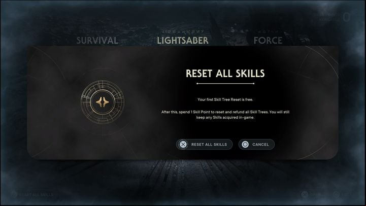First of all, you need to enter the skills tab while meditating - Star Wars Jedi Survivor: Can you reset skill points? - Cal and BD-1 - Star Wars Jedi Survivor guide