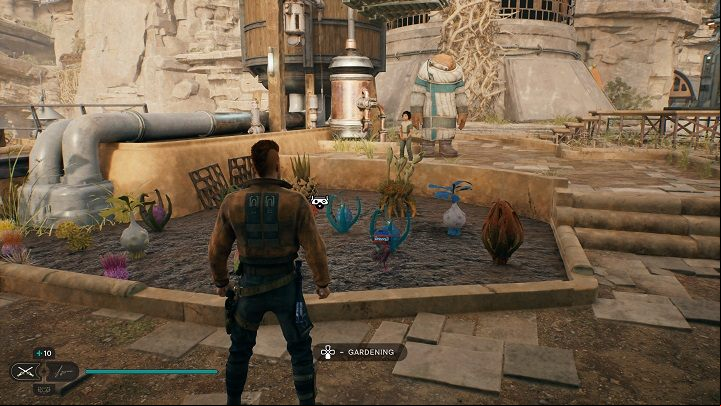Go to Pili and plant ten different plants in the nearby garden - Jedi Survivor: Ramblers Reach Outpost - list of secrets (part 2) - Koboh - Star Wars Jedi Survivor guide