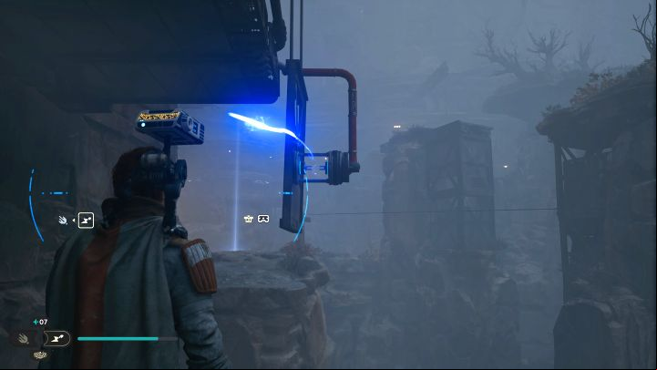 Test Electro Darts on the nearby blue wires - Star Wars Jedi Survivor: How to overload the blue wires? - Explore - Star Wars Jedi Survivor guide