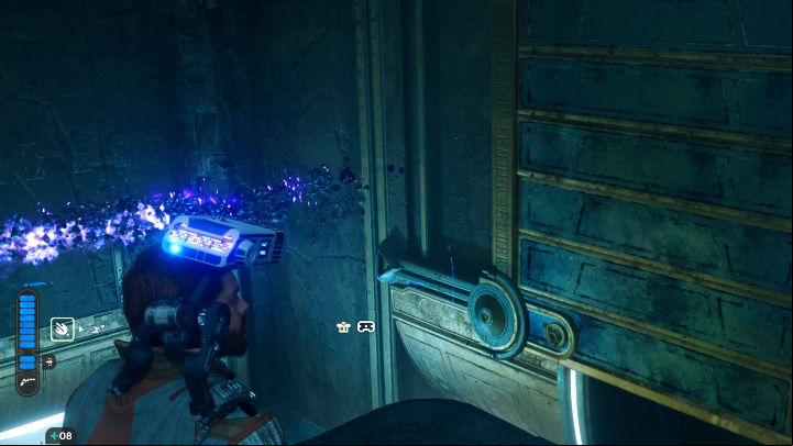 Standing on the pressure plates closes the gates on the walls of the hall - Jedi Survivor: The Chamber of Connection on Koboh - Puzzles - Star Wars Jedi Survivor guide
