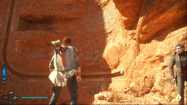 You'll find yourself near the second sphere - push it with Force Push - Jedi Survivor: Path of Persistence (Jedha) - puzzles - Puzzles - Star Wars Jedi Survivor guide