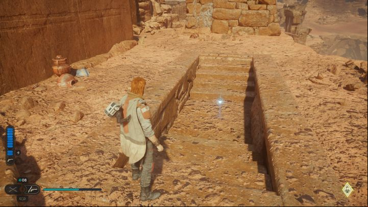 You have to solve the riddle of the Path of Conviction - we described it in the chapter Riddles - Jedi Survivor: Path of Conviction on Jedha - a list of secrets - Jedha - Star Wars Jedi Survivor guide