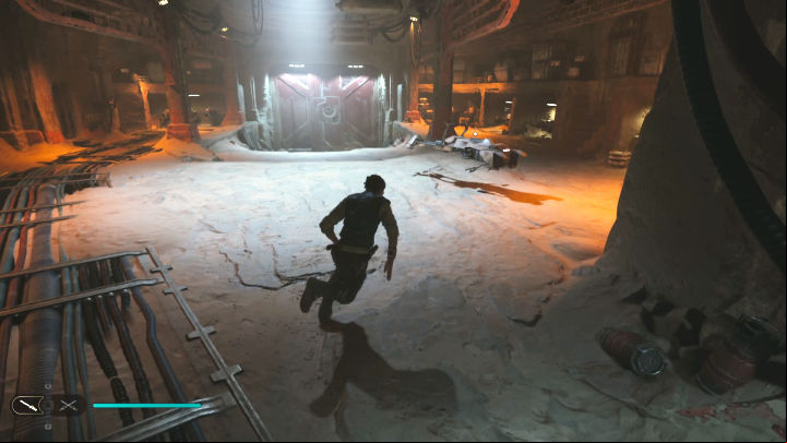 When the next cut scene is over, set off in pursuit of Bode - up the elevator and then to the garage, where a speeder will be waiting for you - Star Wars Jedi Survivor: Bring Com to Cordova on Jedha - Walkthorugh - Star Wars Jedi Survivor guide